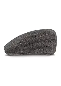 Herringbone Plaid Flat Top Ivy Hat
