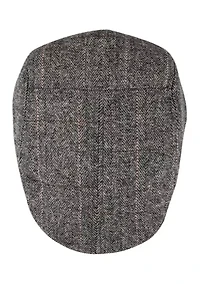 Herringbone Plaid Flat Top Ivy Hat