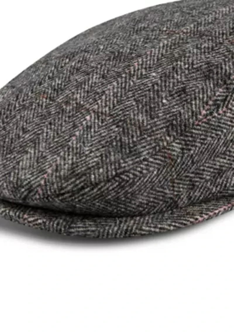 Herringbone Plaid Flat Top Ivy Hat