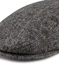Herringbone Plaid Flat Top Ivy Hat