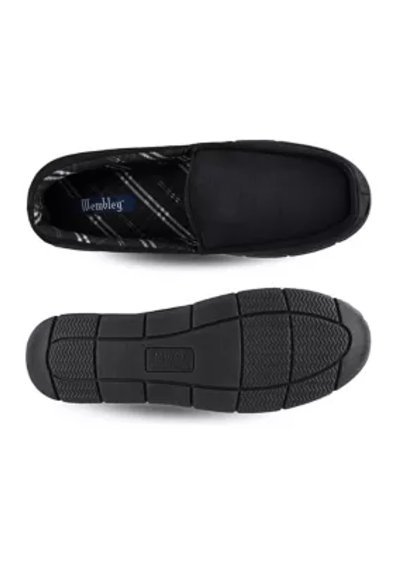 Moccasin Slippers with Plaid Lining