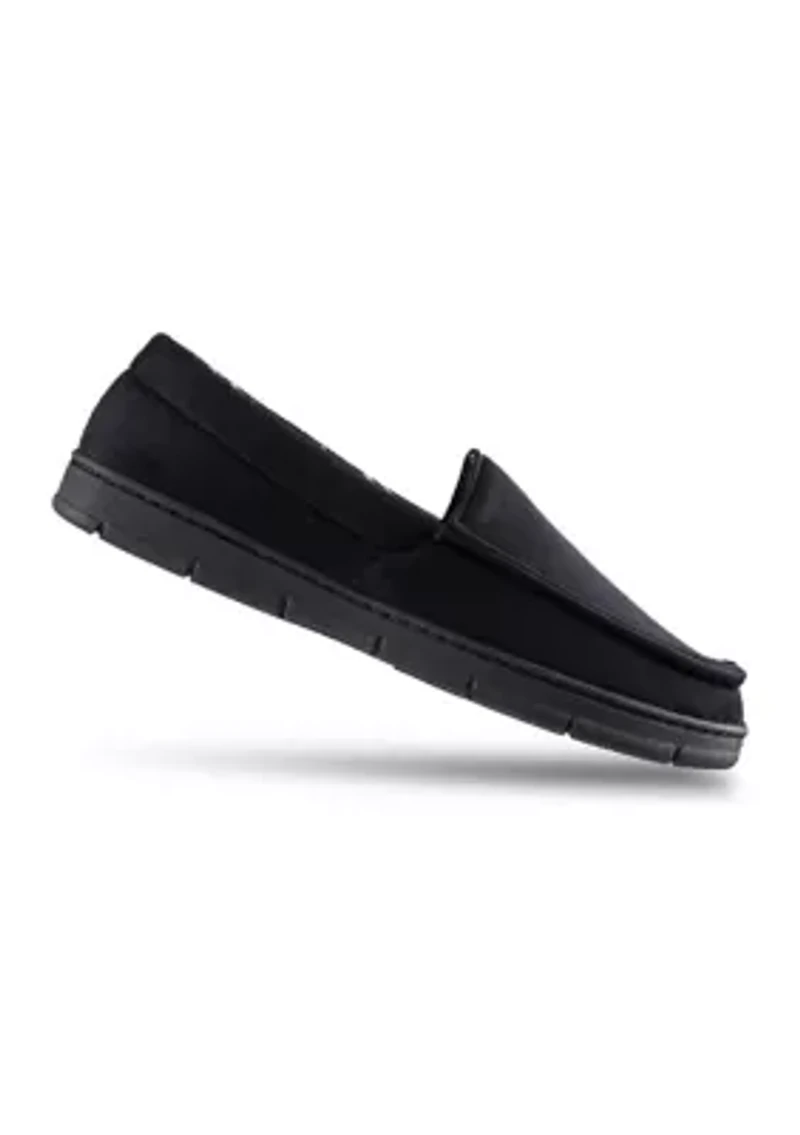 Moccasin Slippers with Plaid Lining