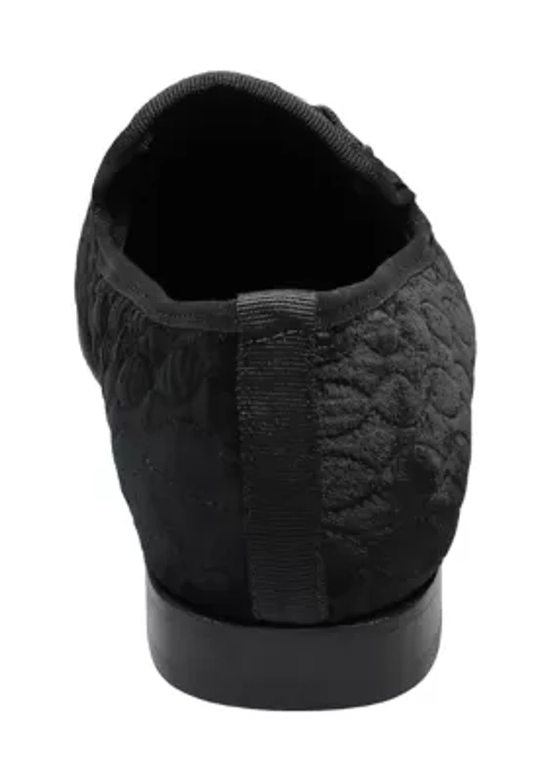 Valet Leather Sole Velour Bit Loafer Slippers