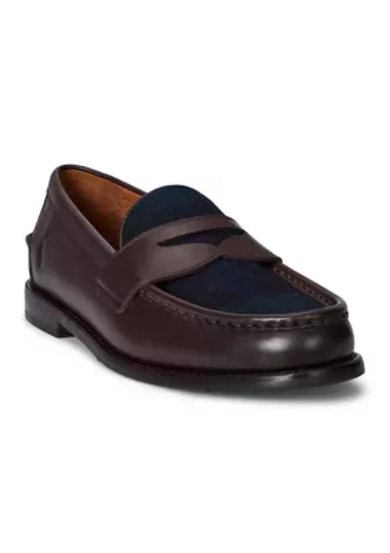 Alston Leather and Plaid Wool Penny Loafers