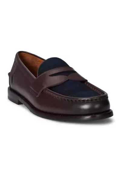 Alston Leather and Plaid Wool Penny Loafers