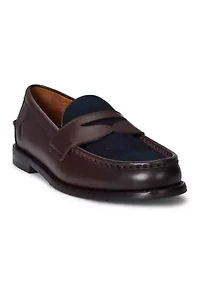 Alston Leather and Plaid Wool Penny Loafers