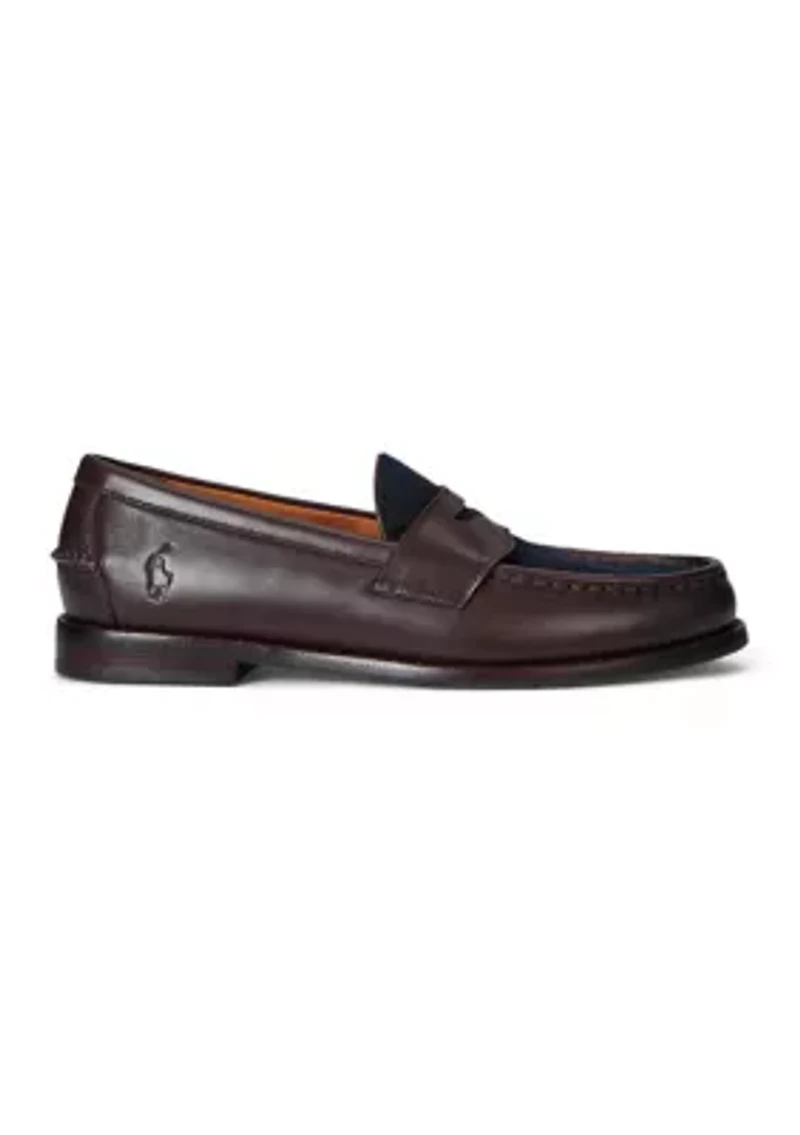 Alston Leather and Plaid Wool Penny Loafers