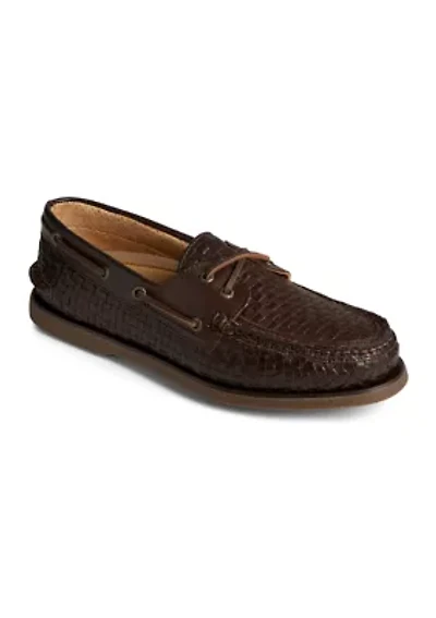 Gold 2 Eye Woven Boat Shoes