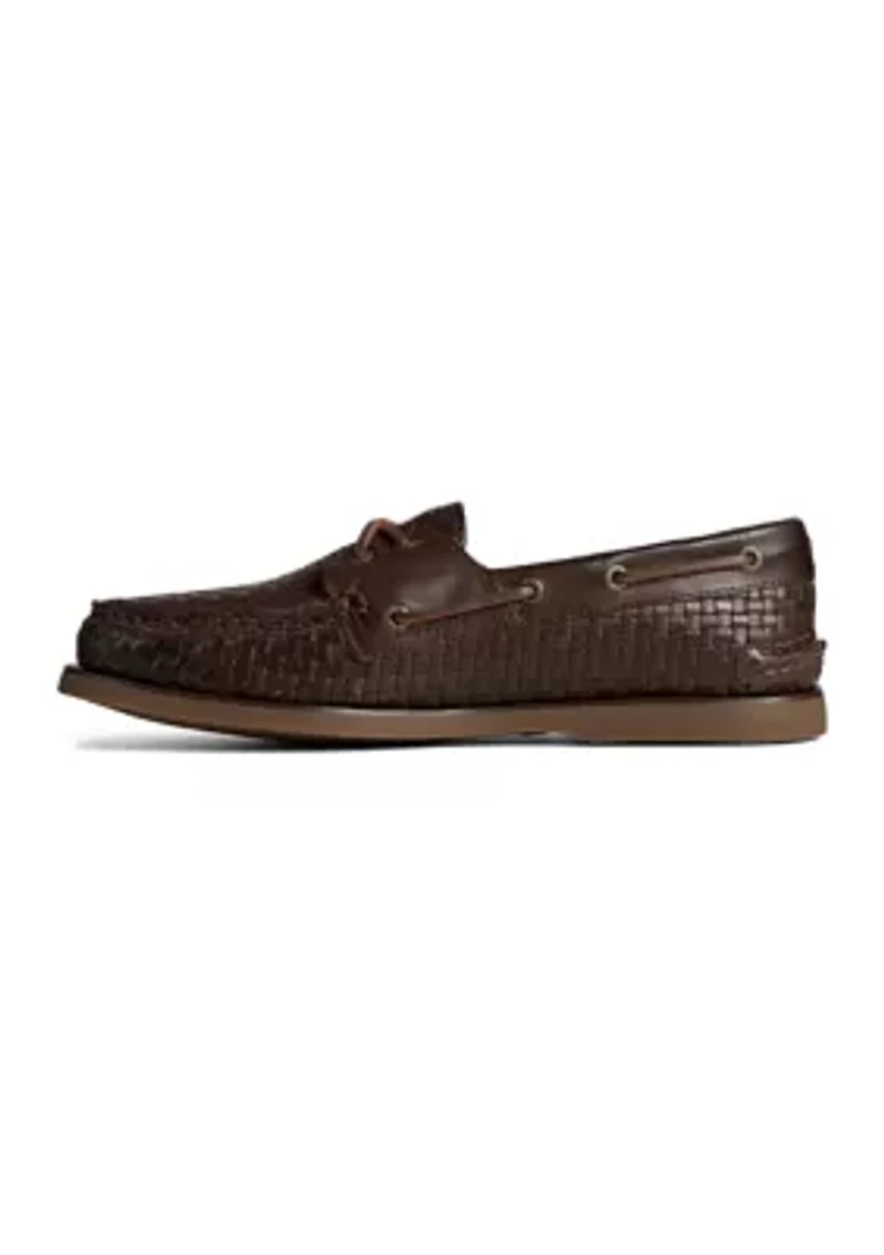 Gold 2 Eye Woven Boat Shoes