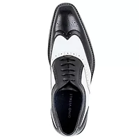 Men's Two Tone Wing Tip Oxford Dress Shoes