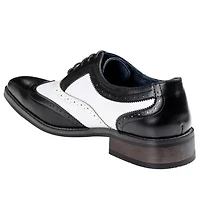 Men's Two Tone Wing Tip Oxford Dress Shoes