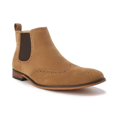 Men's Slip On Wing Tip Chelsea Boots
