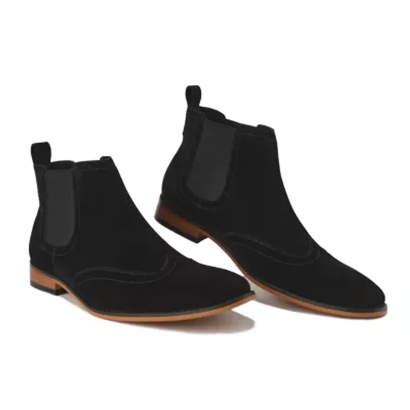 Men's Slip On Wing Tip Chelsea Boots