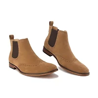 Men's Slip On Wing Tip Chelsea Boots