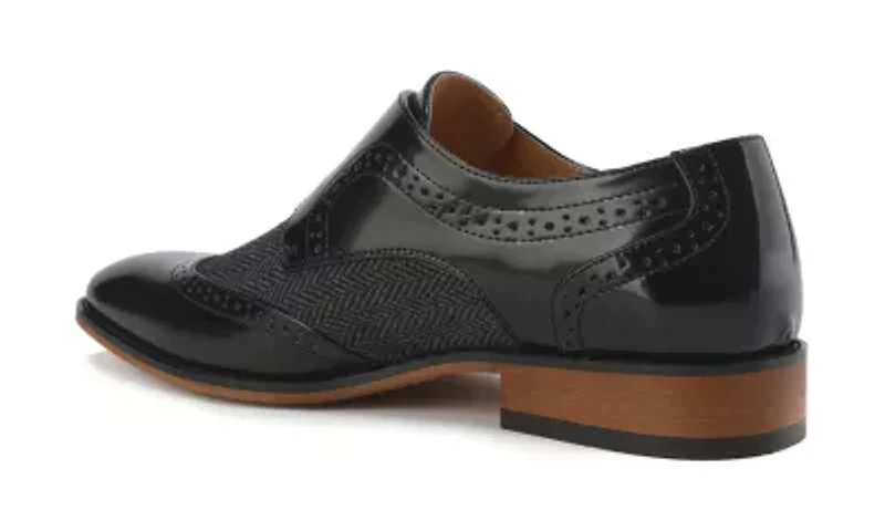 Men's Monk Strap Herringbone Dress Shoes