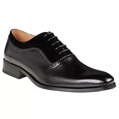 Men's Wing Tip Brogue Two Tone Shoes