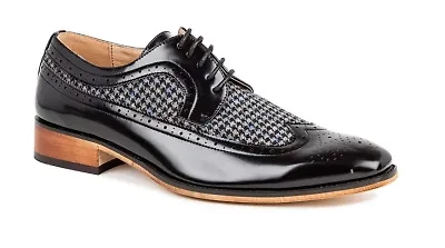 Men's Wing Tip Brogue Two Tone Shoes