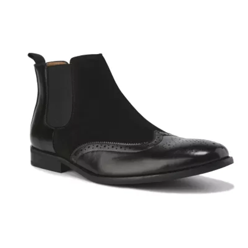 Men's Wingtip Brogue Two-Tone Chelsea Boots