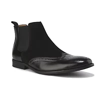 Men's Wingtip Brogue Two-Tone Chelsea Boots