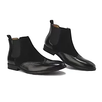 Men's Wingtip Brogue Two-Tone Chelsea Boots