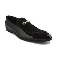 Gino Vitale Velvet & Patent Leather Slip On Dress Loafer