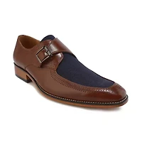 Gino Vitale Moc Toe Monk Strap Two-Tone Loafer
