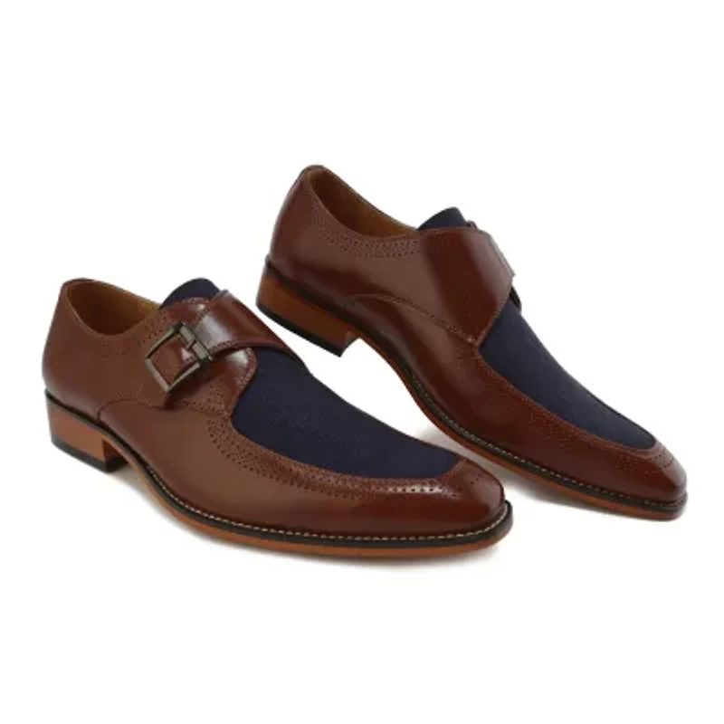 Gino Vitale Moc Toe Monk Strap Two-Tone Loafer