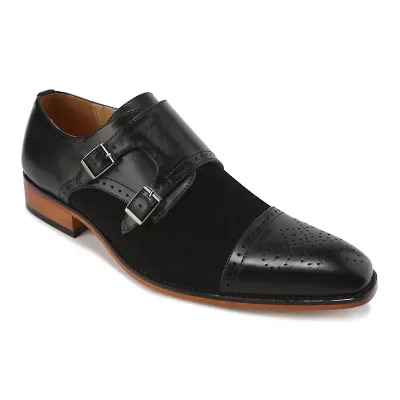 Gino Vitale Men's Double Monk Strap Two-Tone Loafer