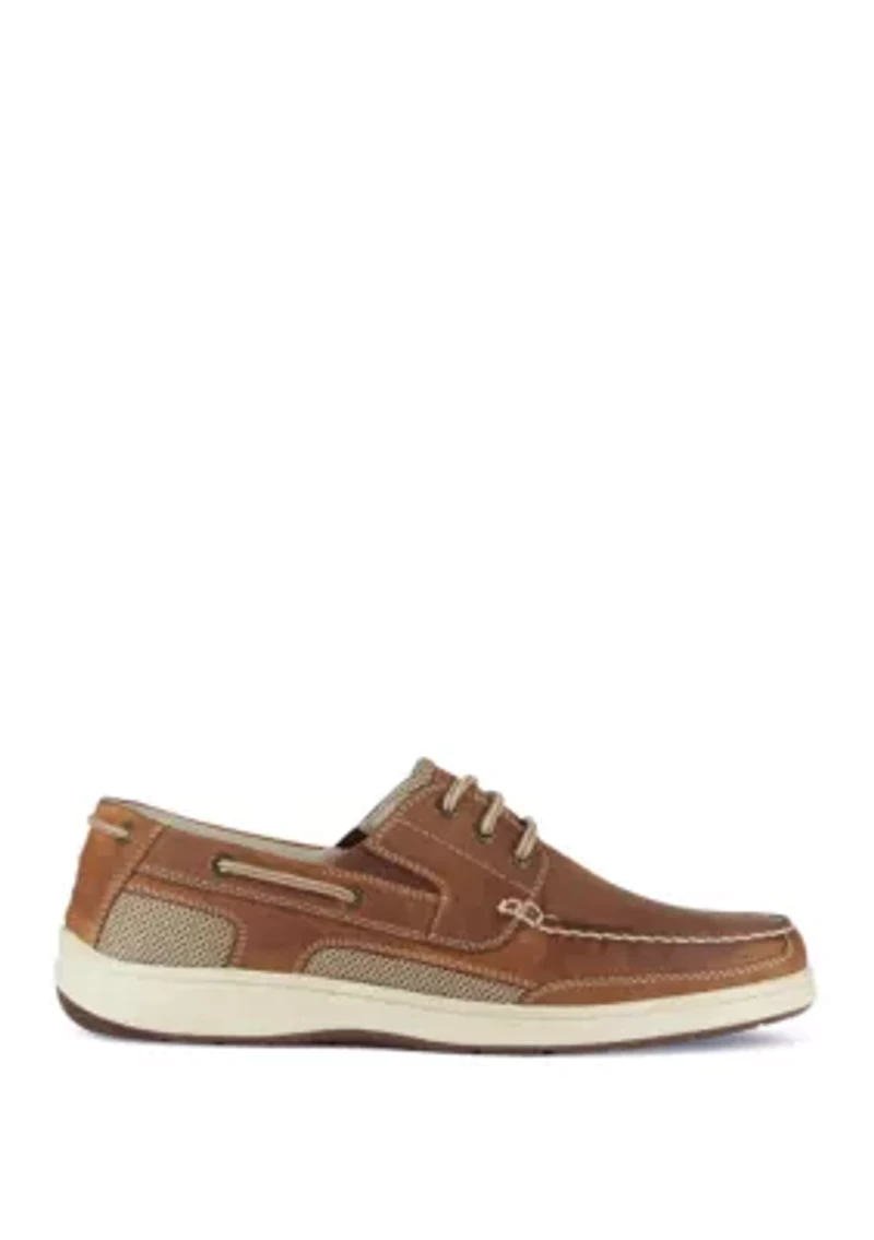 Mens Beacon Leather Casual Classic Boat Shoe with Stain Defender