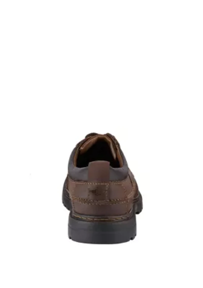 Mens Overton Leather Rugged Casual Oxford Shoe with Stain Defender - Wide Widths Available