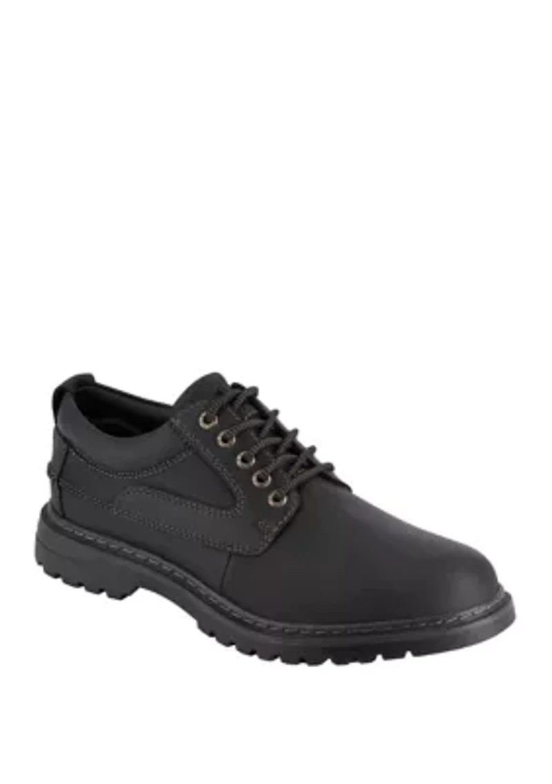 Mens Warden Leather Rugged Casual Oxford Shoe with Stain Defender