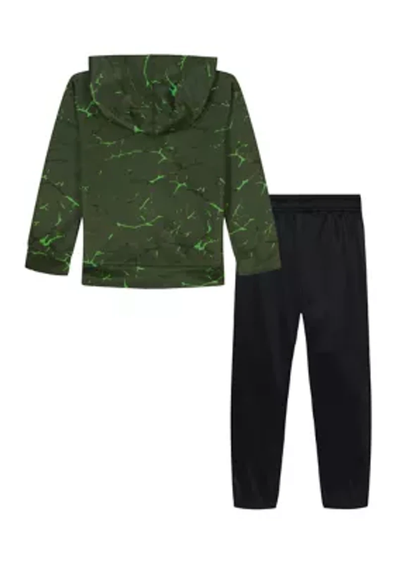 Baby Boys Printed Full Zip Hoodie and Pants Set