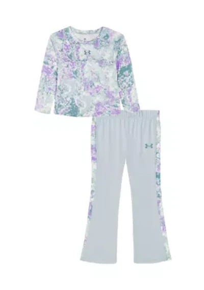Toddler Girls Floral Printed Top and Flare Pants Set