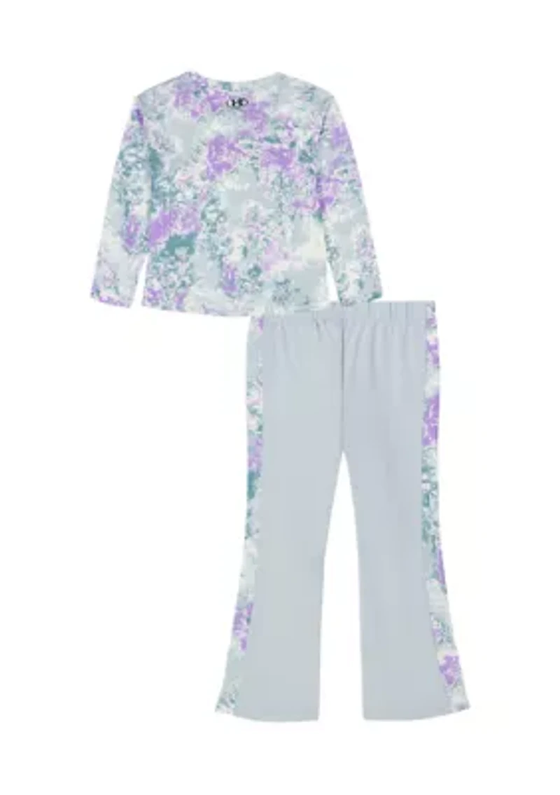 Toddler Girls Floral Printed Top and Flare Pants Set