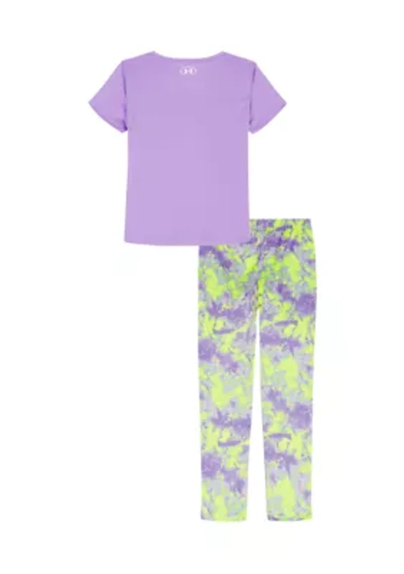 Baby Girls Printed Short Sleeve Legging Set