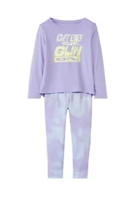 Baby Girls Graphic T-Shirt and Printed Legging Set