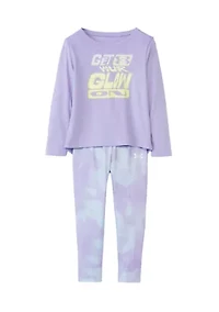 Toddler Girls Graphic T-Shirt and Printed Legging Set