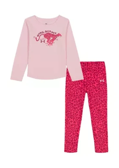 Toddler Girls Long Sleeve Printed Leggings Set