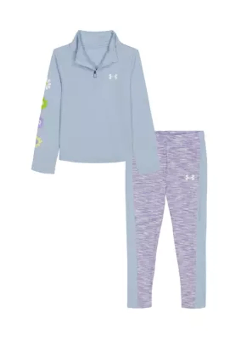 Baby Girls Tech Twist 1/4 Zip Pullover and Leggings Set