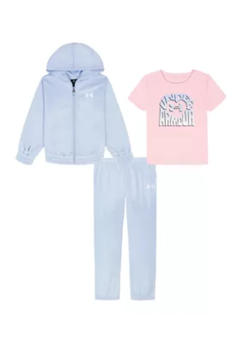 Toddler Girl 3-Piece Full Zip Hoodie Set