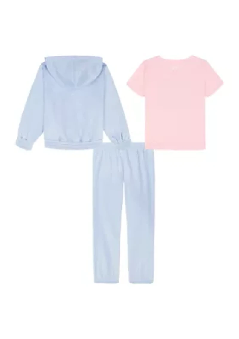 Toddler Girl 3-Piece Full Zip Hoodie Set