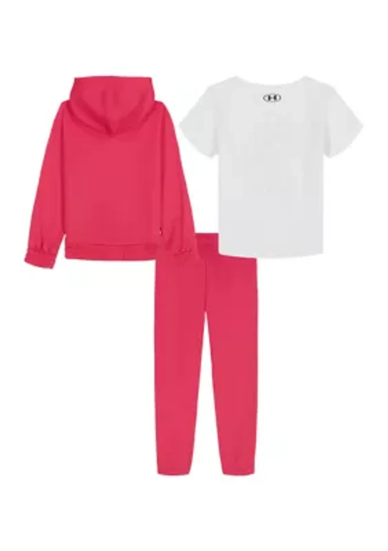 Toddler Girls 3 Piece Full Zip Hoodie Set