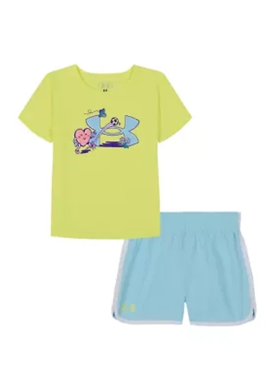 Toddler Girls Graphic Logo T-Shirt and Shorts Set