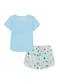 Baby Girls Glitter Floral Graphic Set