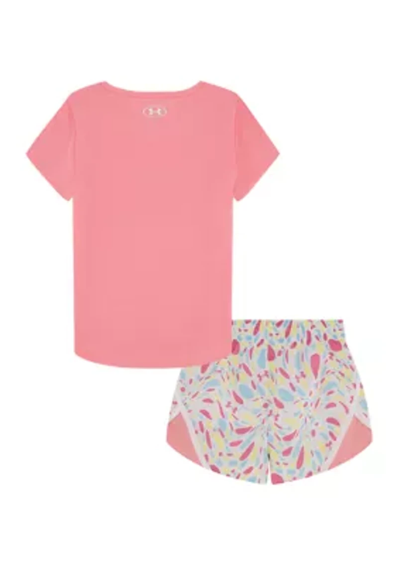 Baby Girls Graphic T-Shirt and Printed Shorts Set