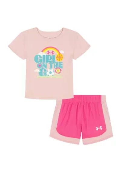 Toddler Girls T-Shirt and Mesh Shorts Set