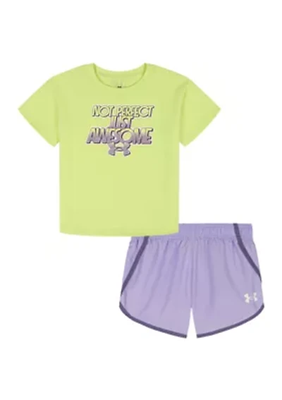 Baby Girls Awesome Woven Bodysuit Set