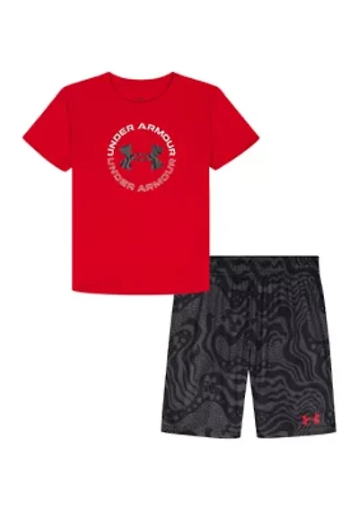 Toddler Boys Tech Printed Short Sleeve Set
