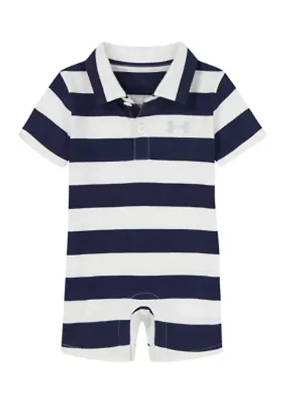 Baby Boys Striped Polo Shortalls