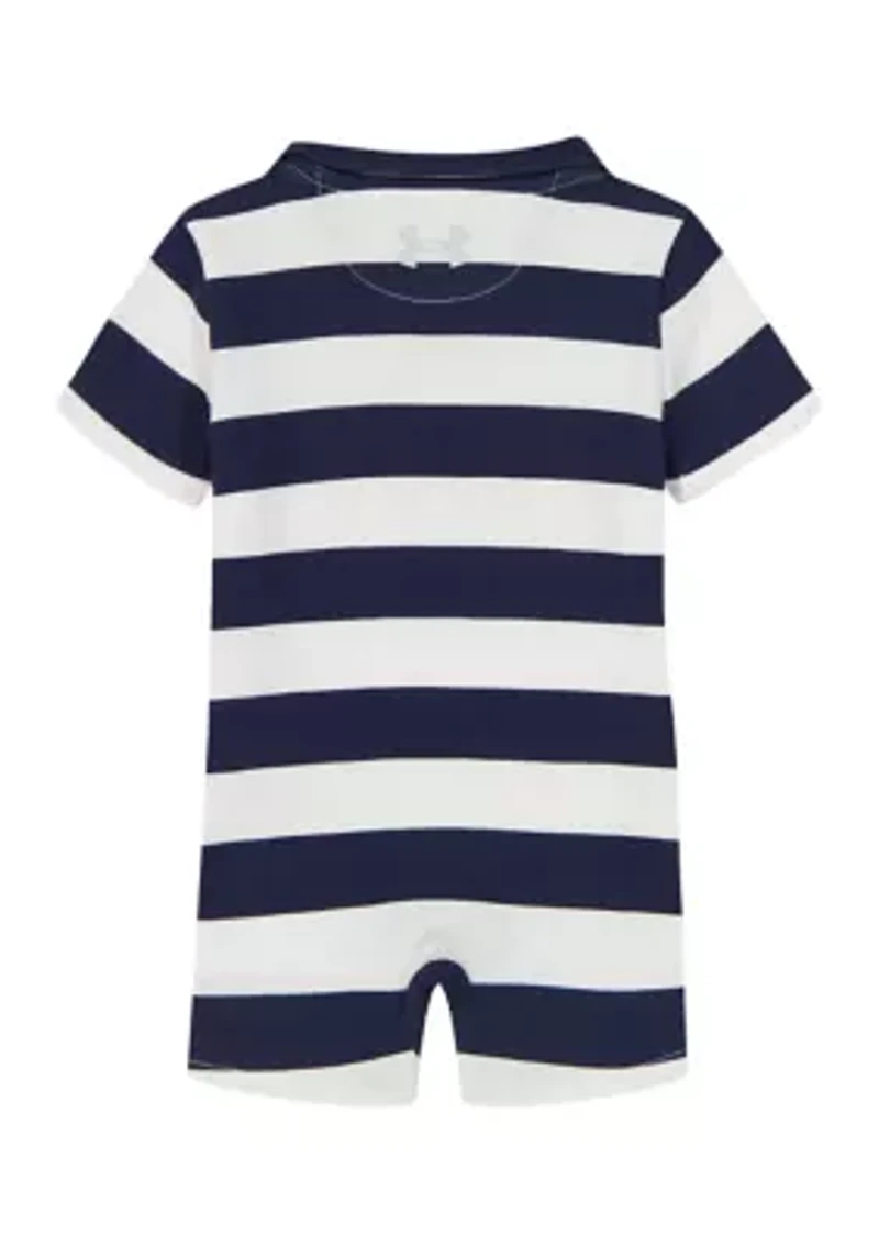 Baby Boys Striped Polo Shortalls